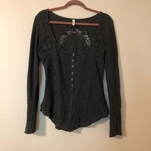 Dark Grey Free People Top